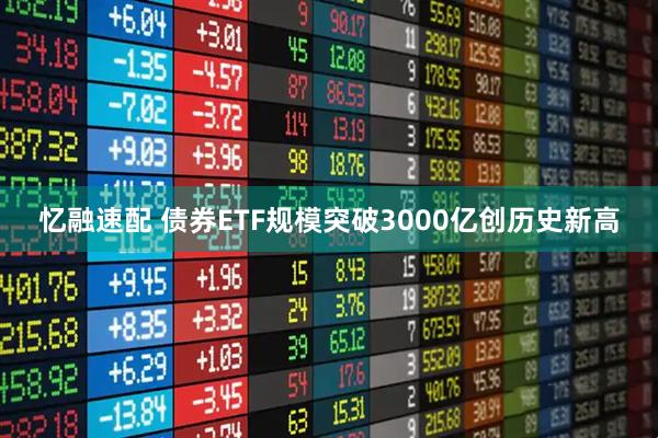 忆融速配 债券ETF规模突破3000亿创历史新高