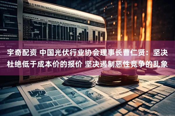 宇奇配资 中国光伏行业协会理事长曹仁贤：坚决杜绝低于成本价的报价 坚决遏制恶性竞争的乱象