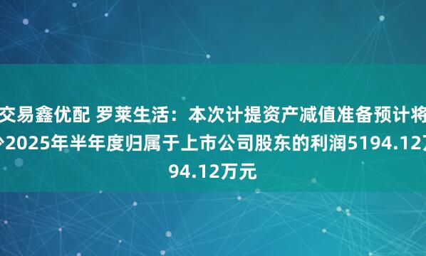 交易鑫优配 罗莱生活：本次计提资产减值准备预计将减少2025年半年度归属于上市公司股东的利润5194.12万元