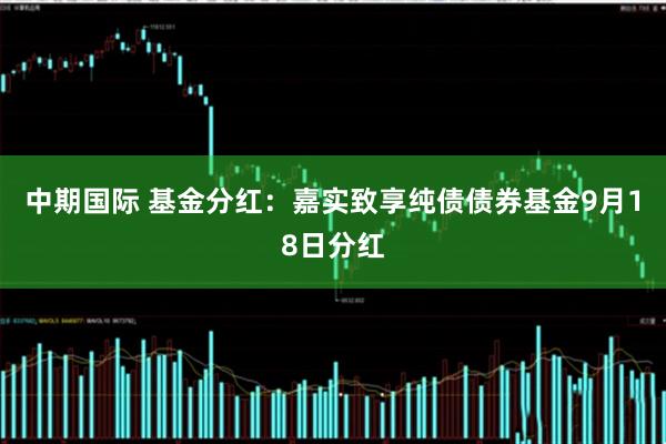 中期国际 基金分红：嘉实致享纯债债券基金9月18日分红