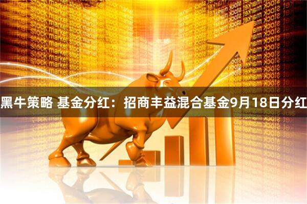 黑牛策略 基金分红：招商丰益混合基金9月18日分红